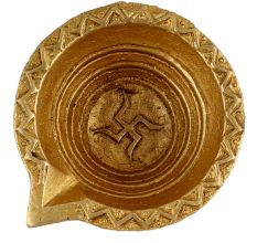 Brass Diya Oil Lamp Swastika Diwali Decoration