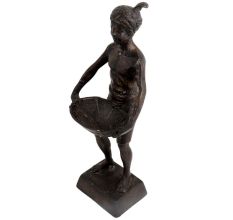 Brass Indian Farmer With Vegetable Basket