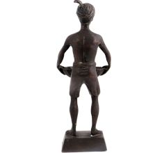 Brass Indian Farmer With Vegetable Basket