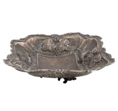 Silver Fruit Tray In White Metal
