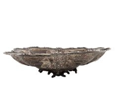 Silver Fruit Tray In White Metal