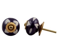 Purple Etched Ceramic Knob 47
