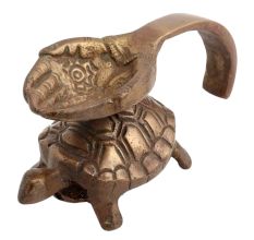 Akhanad Brass Oil Diya On Turtle Back