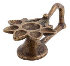 Handmade Brass Flower Shape Oil Lamp