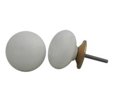 Cream Flat Knob