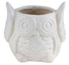 Handmade White Owl Ceramic Pot And Planter