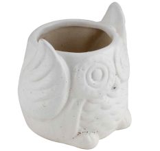 Handmade White Owl Ceramic Pot And Planter