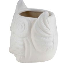 Handmade White Owl Ceramic Pot And Planter