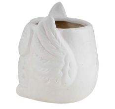 Handmade White Owl Ceramic Pot And Planter