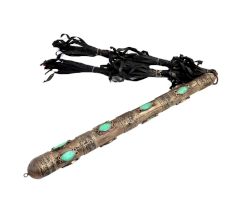 Horse Hunter with  enamel work With Braided Suede Leather Straps