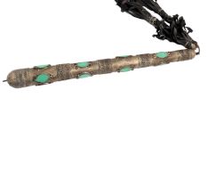 Horse Hunter with  enamel work With Braided Suede Leather Straps