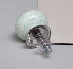 White Turquoise Ceramic Crackle Dresser Knob