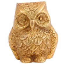 Golden Brass Owl Paper Weight