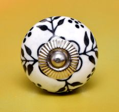 Black Floral Knob