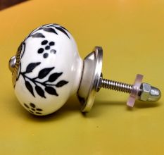Black Floral Knob
