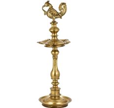Tall Brass Peacock Oil lamp Diya