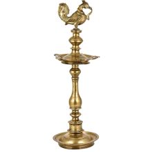 Tall Brass Peacock Oil lamp Diya