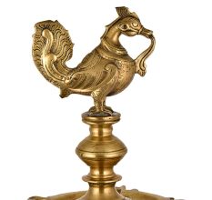 Tall Brass Peacock Oil lamp Diya