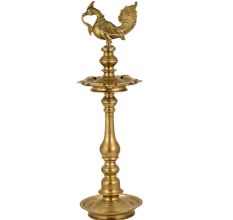 Peacock DesignÂ Brass Oil Lamp Deepam Deepak Diya