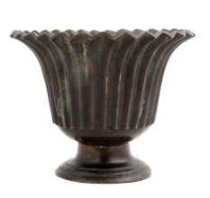 Brass Fluted Asian Design Flower Pot