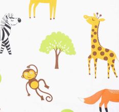 SWHF Chic Home Kids 180 TC Cotton Single Bedsheet with One Pillow Covers (Zoo)