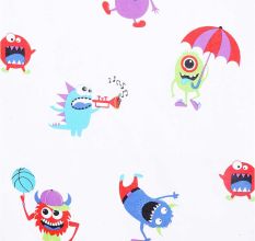 SWHF Chic Home Kids 180 TC Cotton Single Bedsheet with One Pillow Covers (Monsters Hunt)