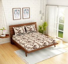 Spaces 104 TC Cotton Double Bed Sheet with 2 Pillow Covers