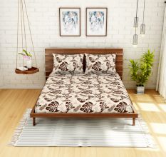 Spaces 104 TC Cotton Double Bed Sheet with 2 Pillow Covers