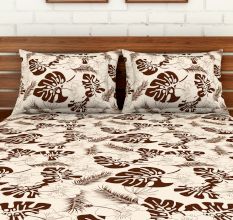 Spaces 104 TC Cotton Double Bed Sheet with 2 Pillow Covers