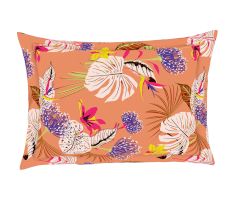 Spaces 104 TC Cotton Double Bed Sheet with 2 Pillow Covers In Orange