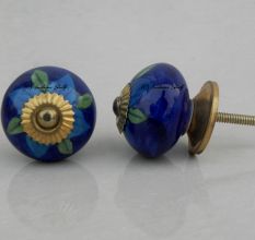 Blue Flower Knob