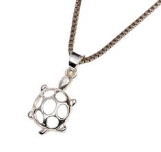 92.5 Sterling Silver Turtle Charm Pendant