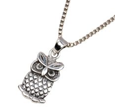 Owl 92.5 Sterling Silver Pendant  Halloween Party Wear For Men and Women