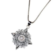 Engraved Holy Cross 92.5 Sterling Silver Pendant