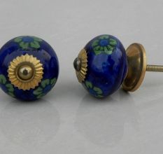 Blue Tiny Floral Knob