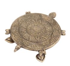 Finely Carved Brass Turtle Table For Decoration