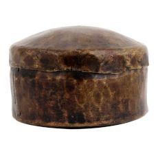 Round Brass Vintage Hammered Design Box