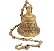 Ganesha Figurine Brass Hanging Bell With Chain