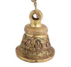 Ganesha Figurine Brass Hanging Bell With Chain