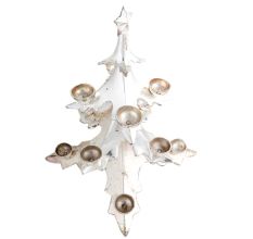 Copper Christmas Tree Candle Stand In Silver Polish