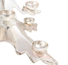 Copper Christmas Tree Candle Stand In Silver Polish