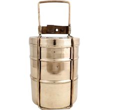 Brass Three Tier Indian Lunch Box