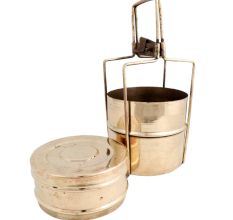 Brass Three Tier Indian Lunch Box