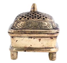 Brass Jali Box Incense Burner With A long handle