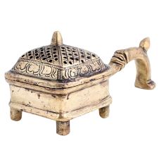Brass Jali Box Incense Burner With A long handle