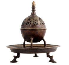 Brass Jali design Dome Incense Holder With Base Plate