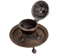 Brass Jali design Dome Incense Holder With Base Plate