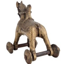 Brass Horse On Wheels Temple Toy