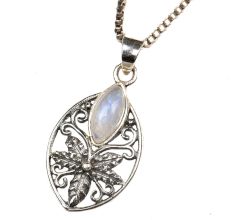 Starry Flower 92.5 Sterling Silver Pendant Jewelry With White Stone