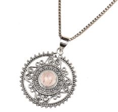Round Decorative 92.5 Sterling Silver Pendant Jewelry